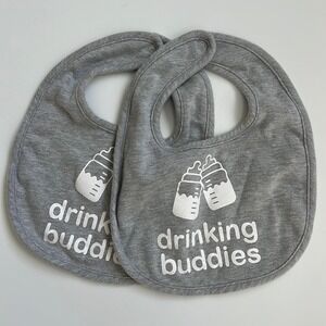 TWIN STUFF drinking buddies bibs gray white